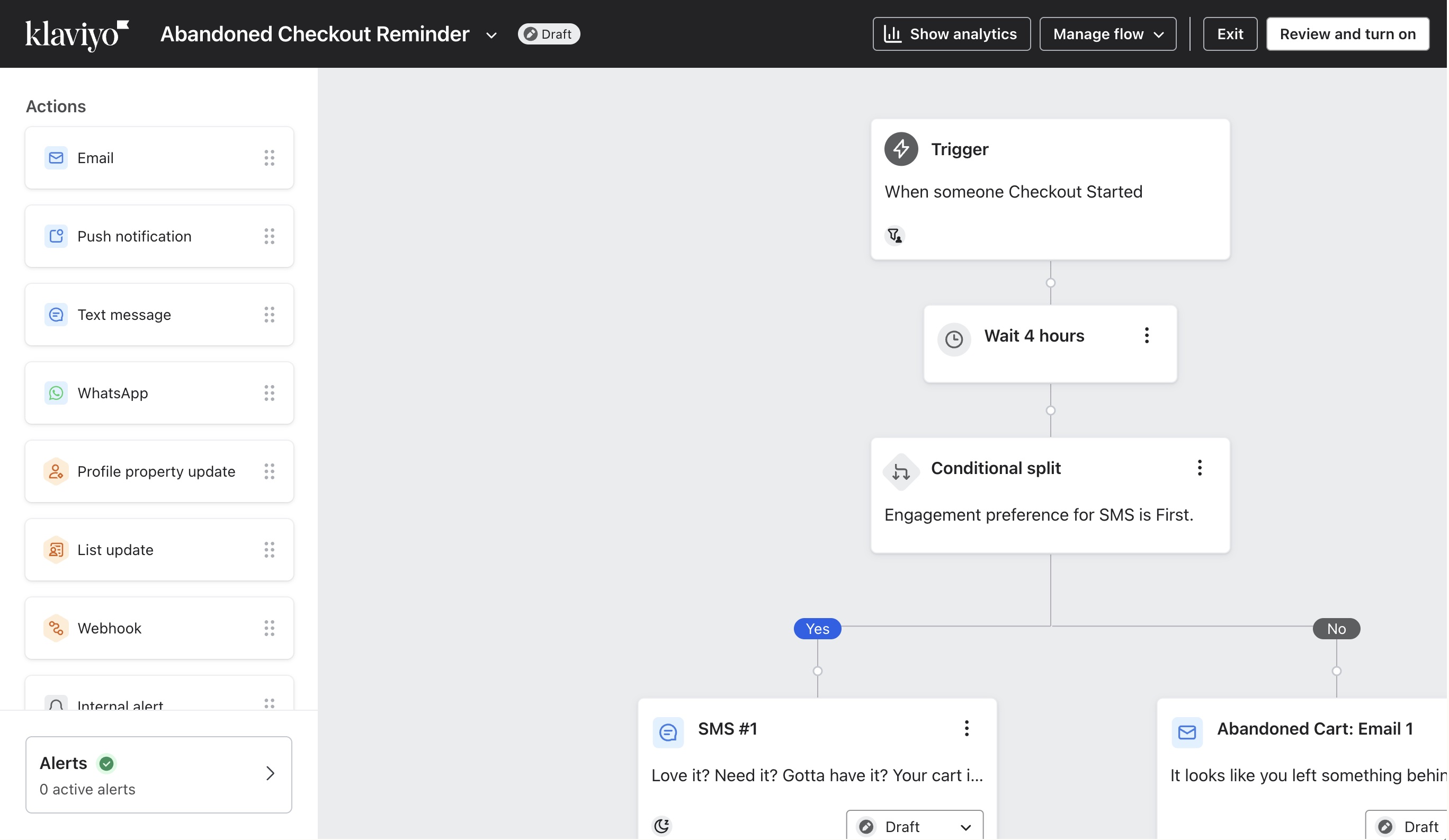 Klaviyo e-mailmarketing flow